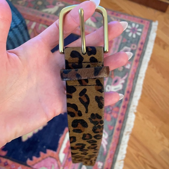 Jcrew leopard calf hair belt
